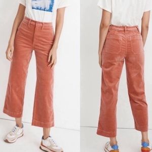 Slim Emmett Wide Leg Crop Jeans in Pink Corduroy